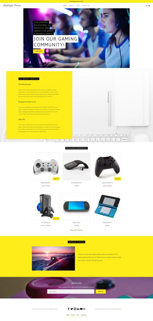 highlight theme - homepage hero styled left - default